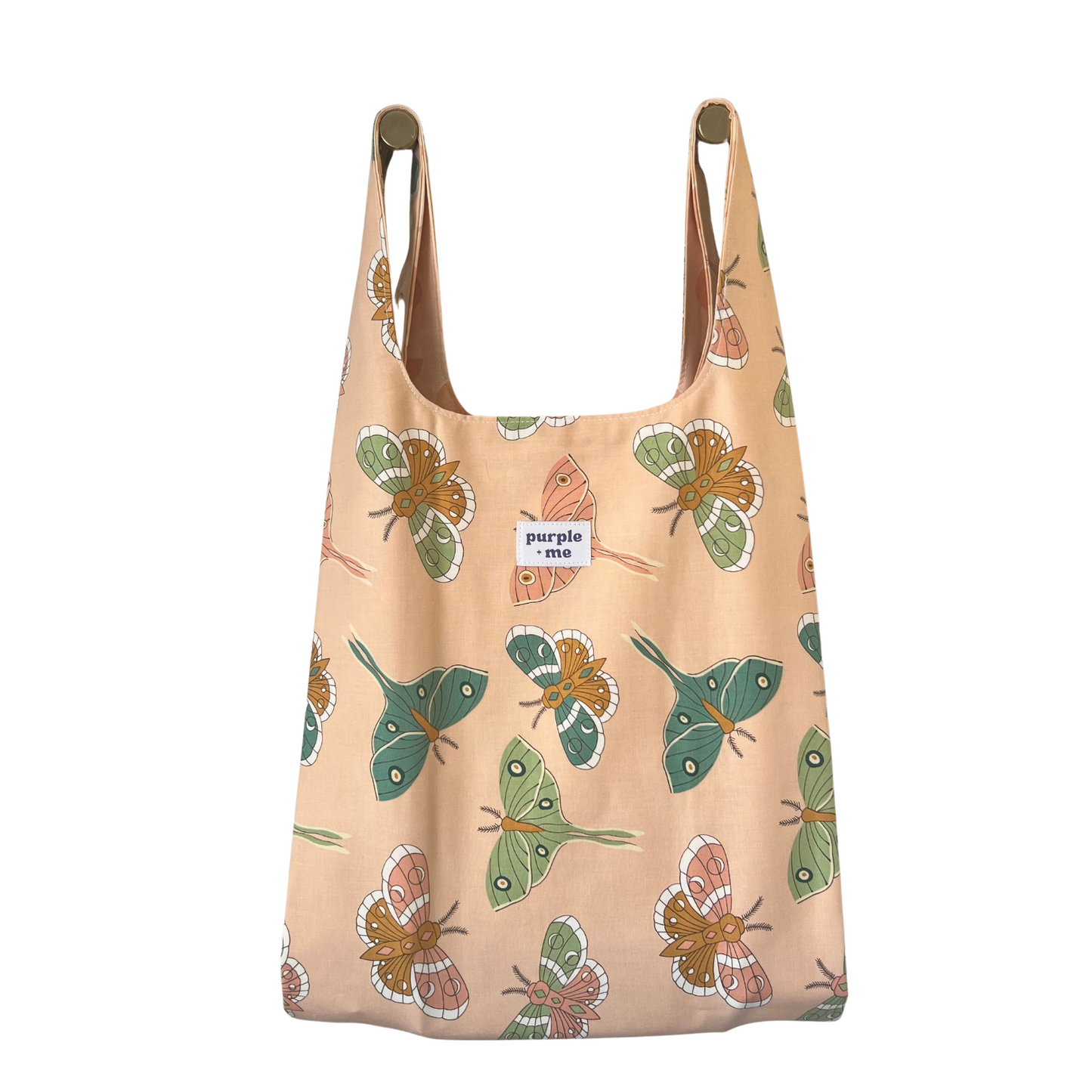 Peachy Butterfly Fabric Bag
