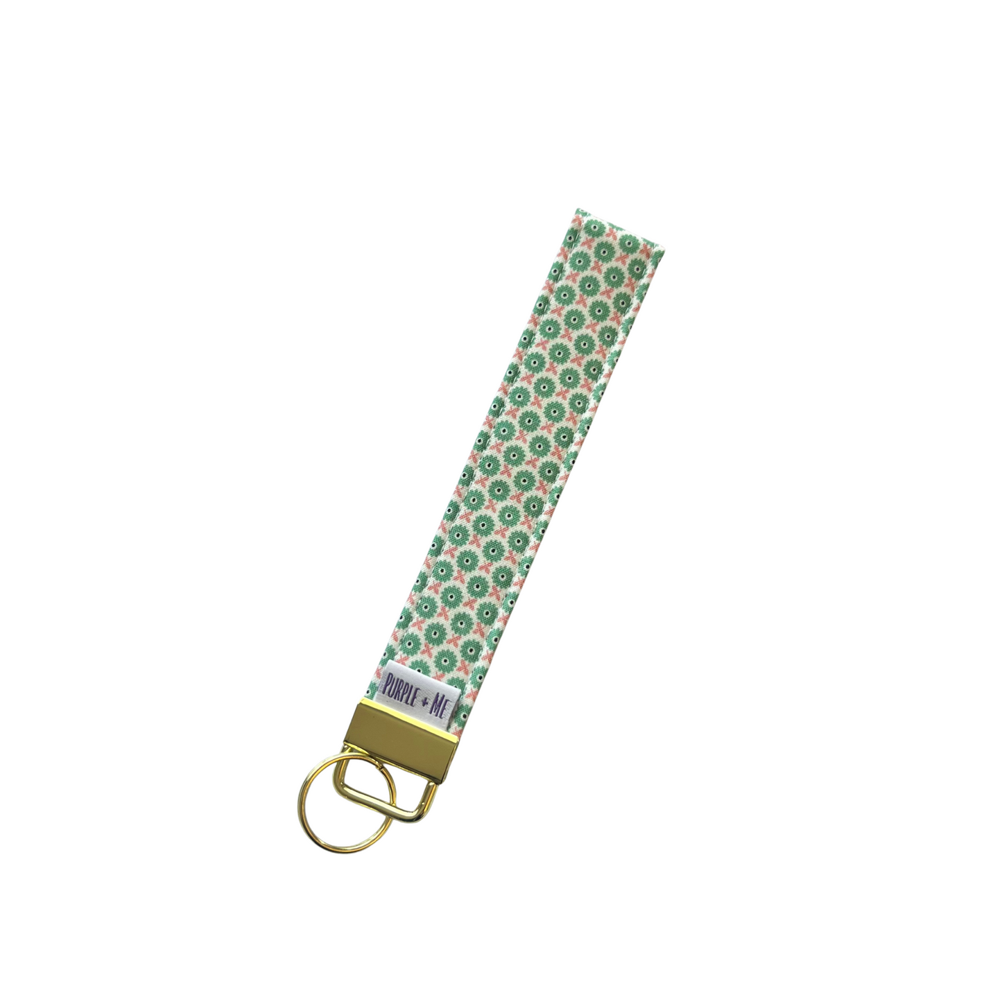 Mini Green Floral Key Fob Wristlet