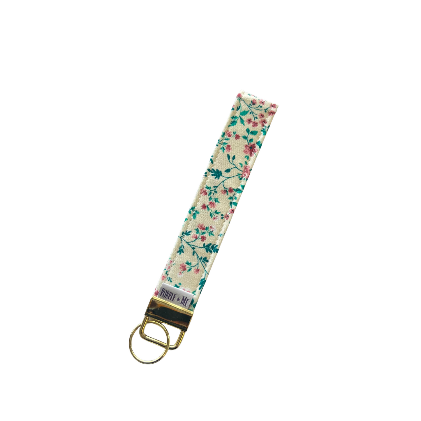 Pink Floral Vines Key Fob Wristlet