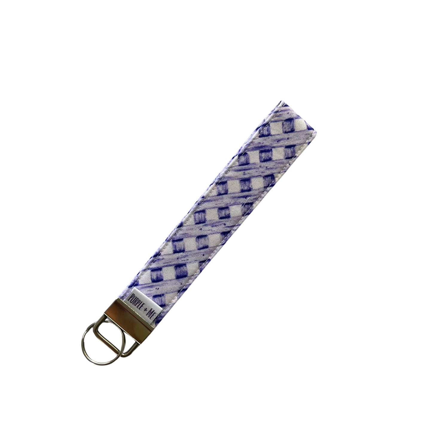 Lavender Check Key Fob Wristlet