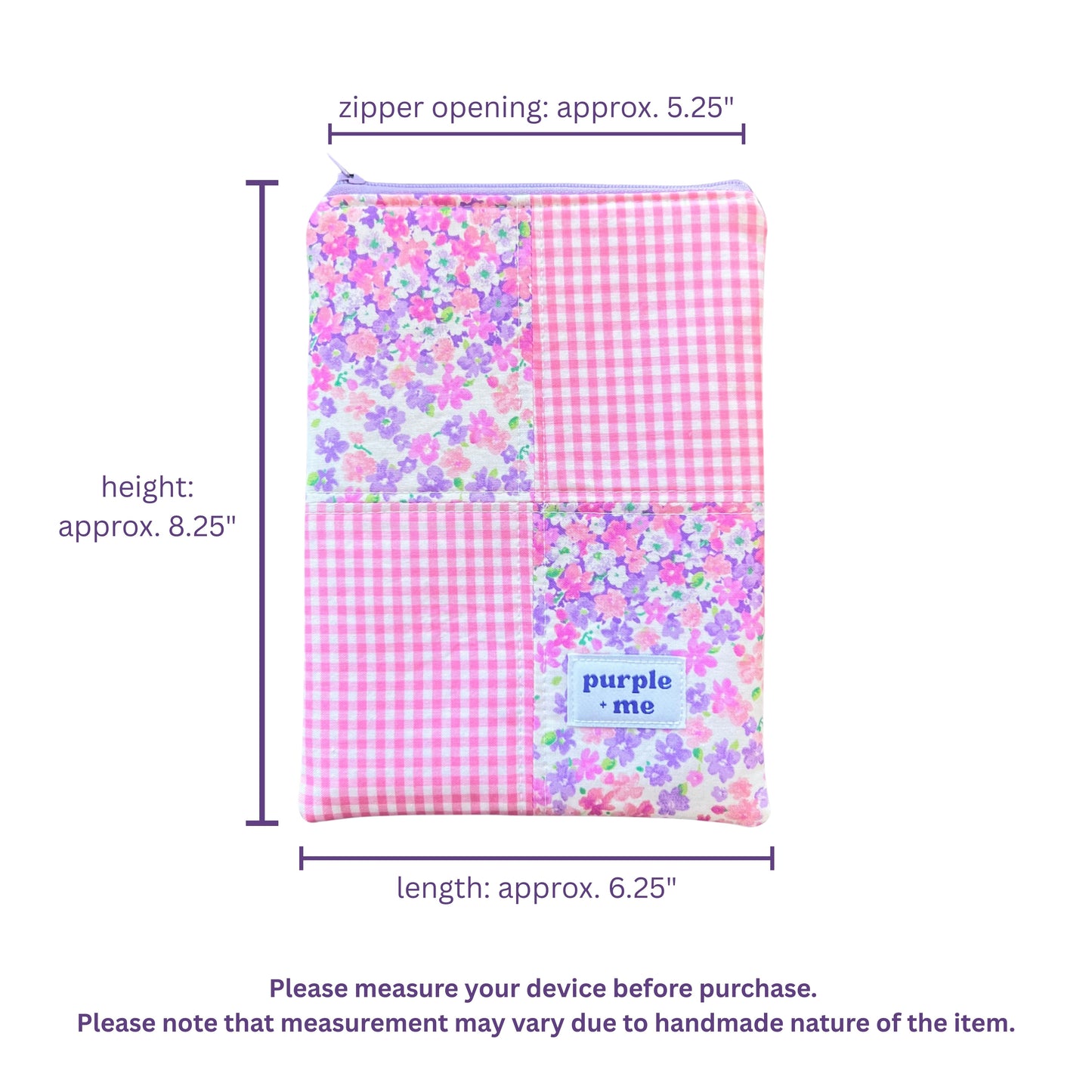 Pink and Lavender Mini Floral and Gingham Patchwork Sleeves