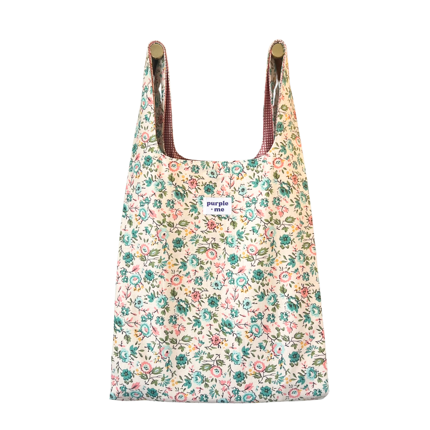 Pink and Teal Floral fabric Bag