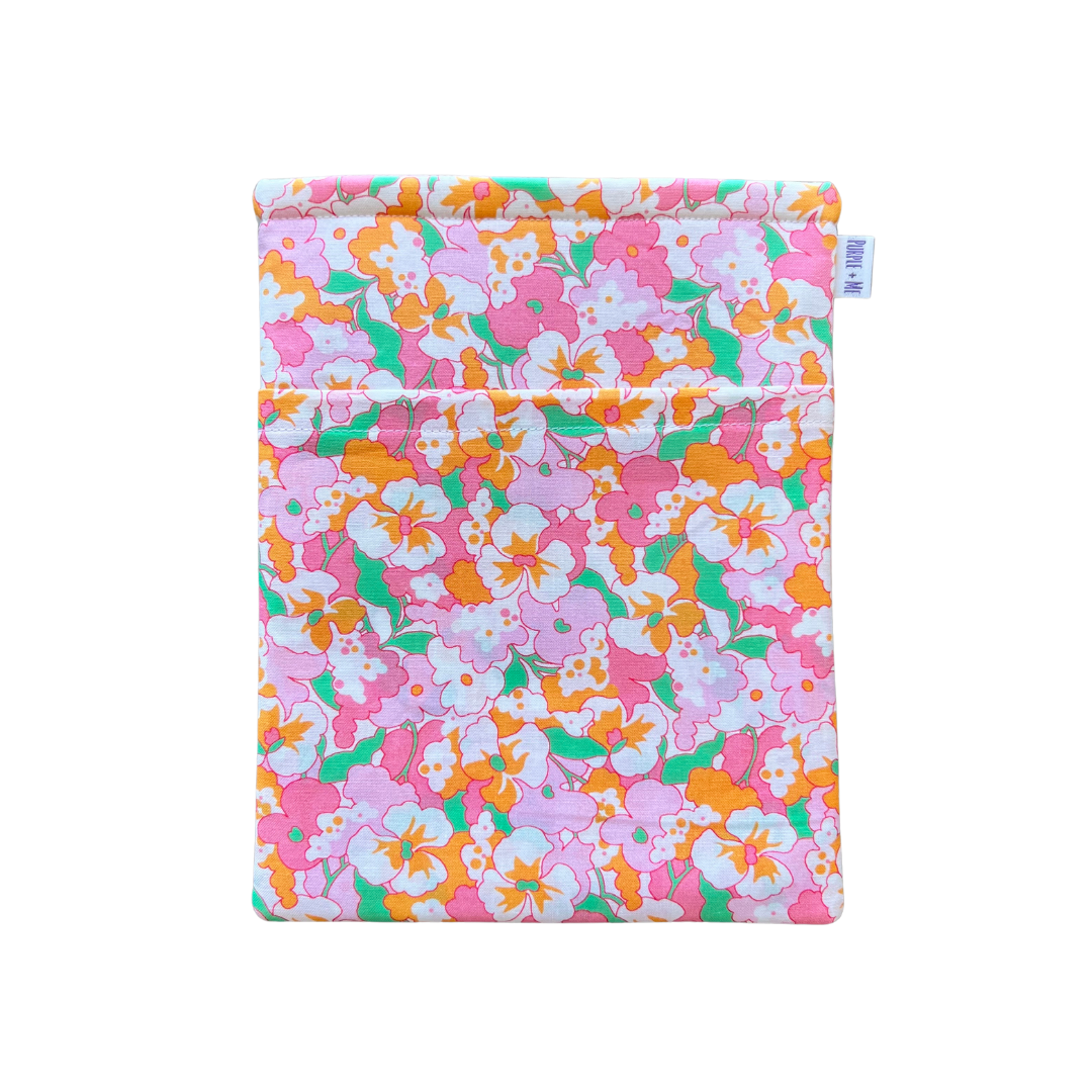 Pink Floral Book Sleeve