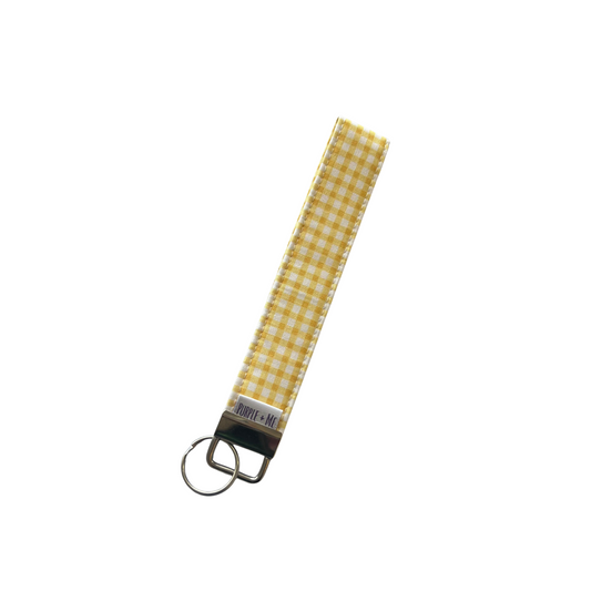 Yellow Gingham Key Fob Wristlet