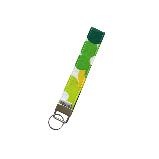 Green/Yellow Bold Floral Key Fob Wristlet
