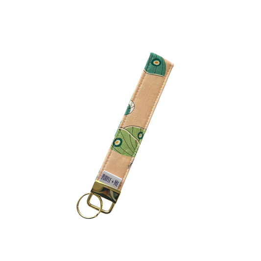 Butterfly on Peach Key Fob Wristlet