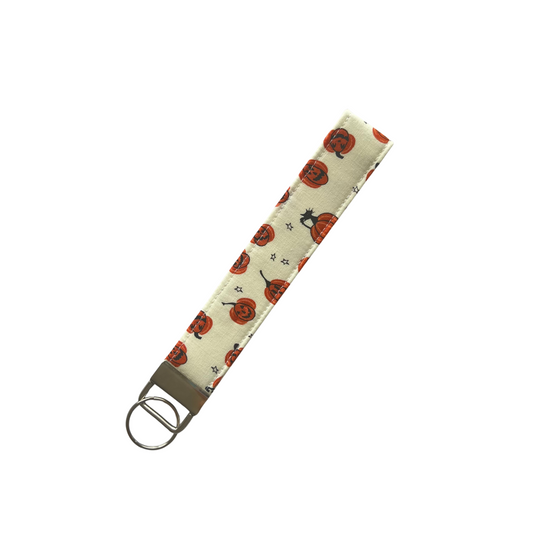Orange Pumpkin Key Fob Wristlet