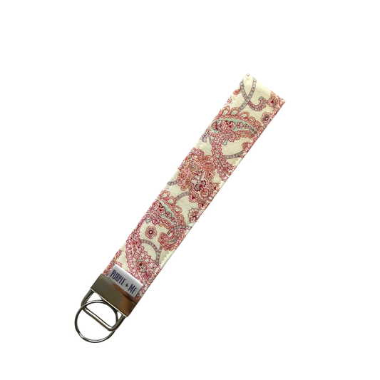 Pink Paisley Key Fob Wristlet