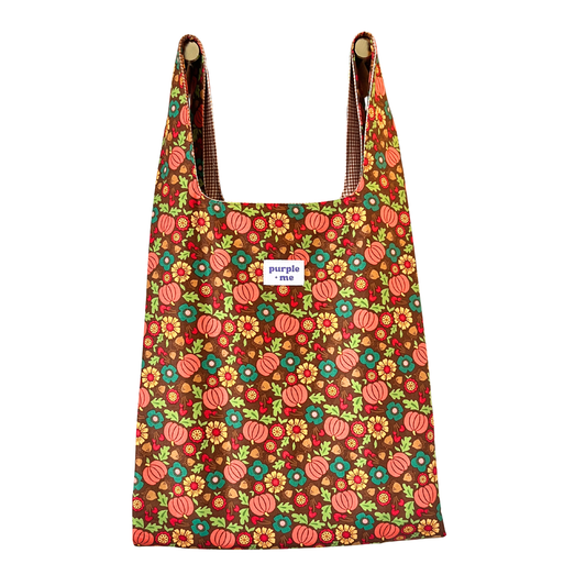 Fall Brown Pumpkins Fabric Bag