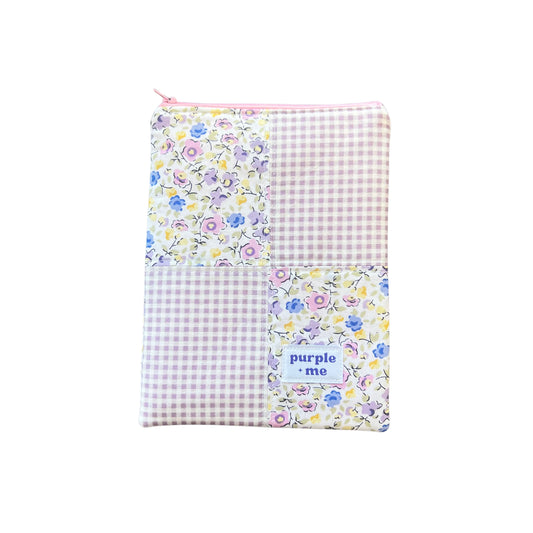 Pink and Lavender Mini Floral and Gingham Patchwork Sleeves