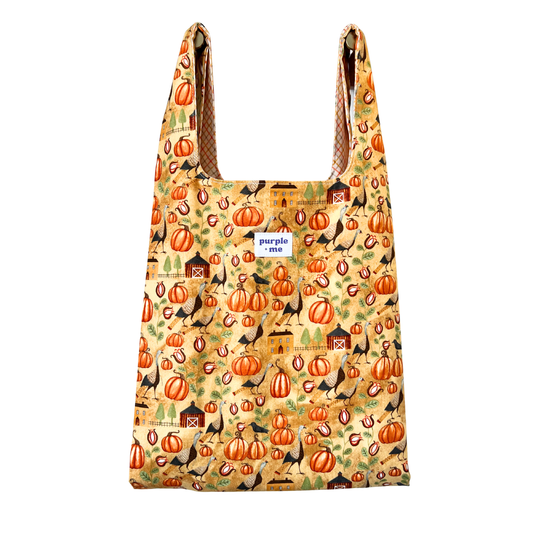 Pumpkins and Turkeys Fabric Bag