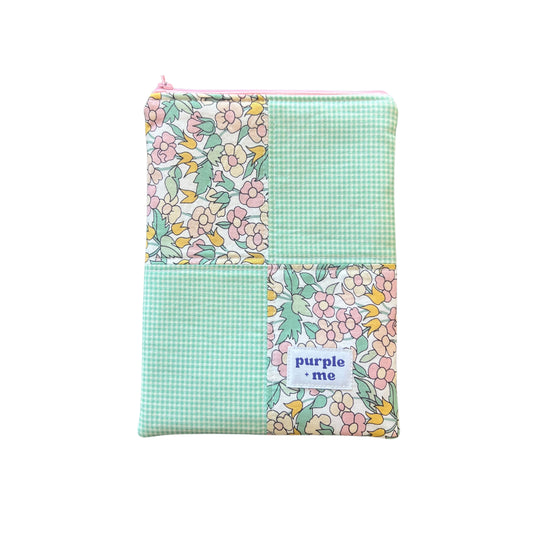 Retro Floral and Green Gingham Patchwork Sleeves