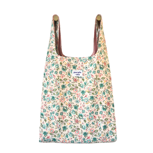 Pink and Teal Floral fabric Bag