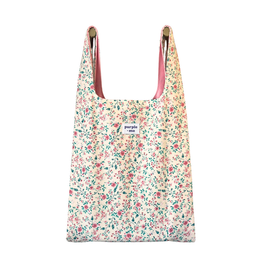 Pink Floral Vines Fabric Bag