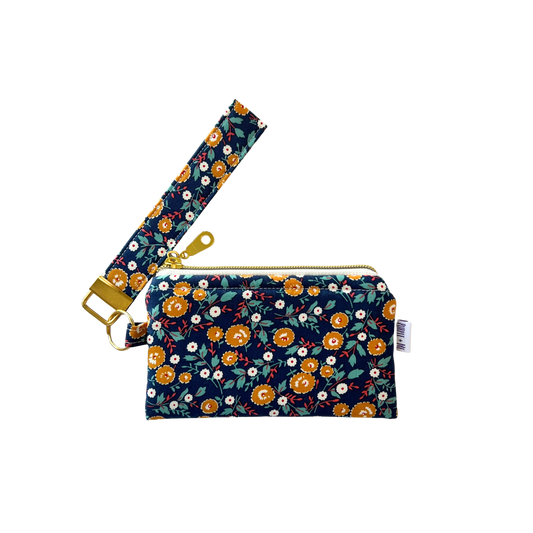 Mustard Bloom Wallet + Key Fob